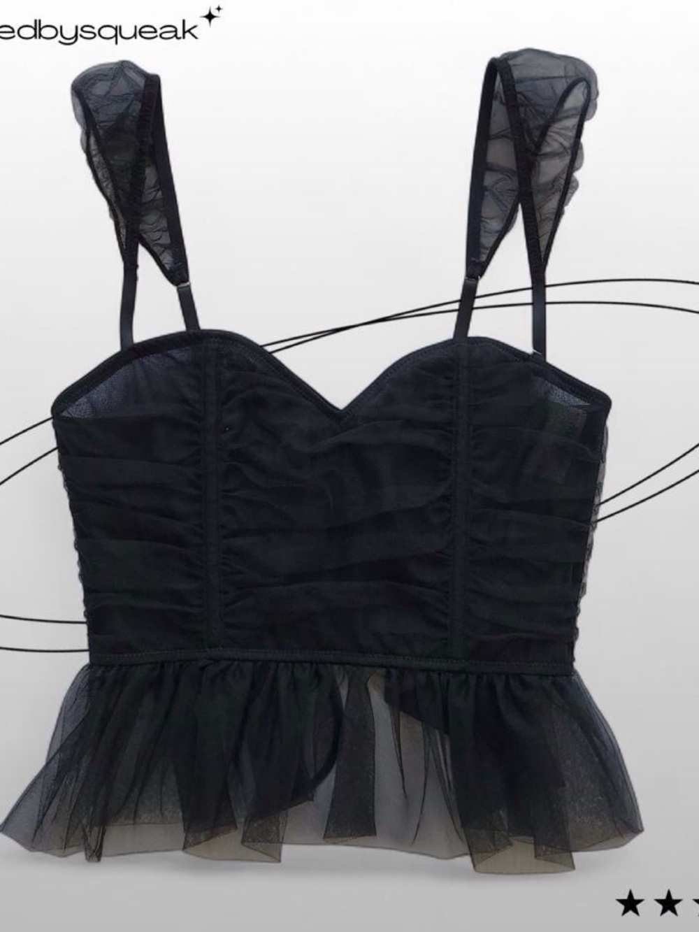 Urban Outfitters Sheer Black Peplum Bustier Corset Top Small NWT Whimsigoth Goth